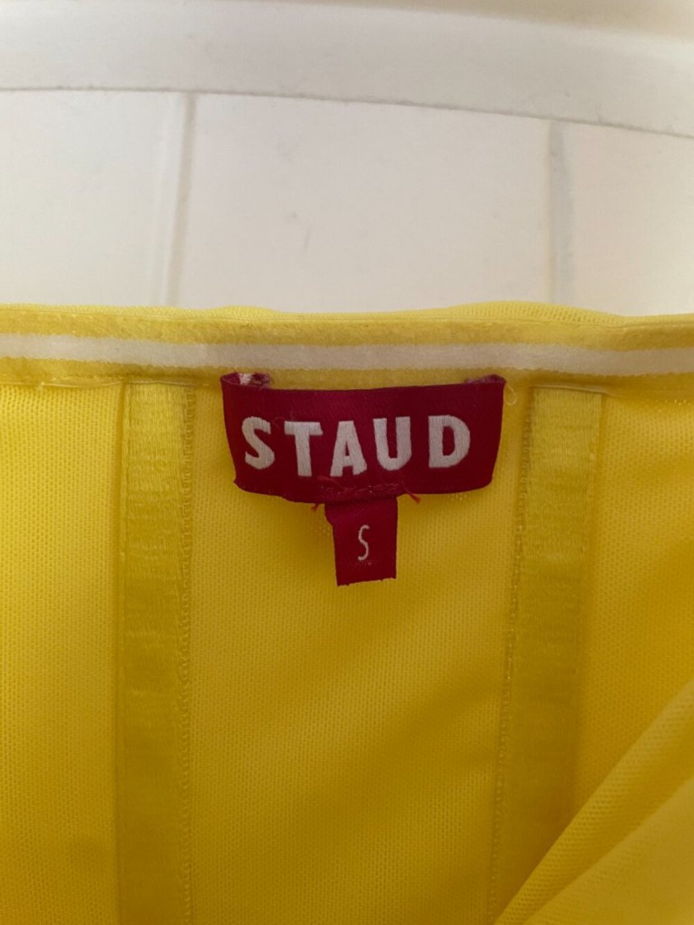 NWT STAUD Stormi Maxi Gown Yellow Off Shoulder Corset Bodice Dress Small - Picture 6 of 6